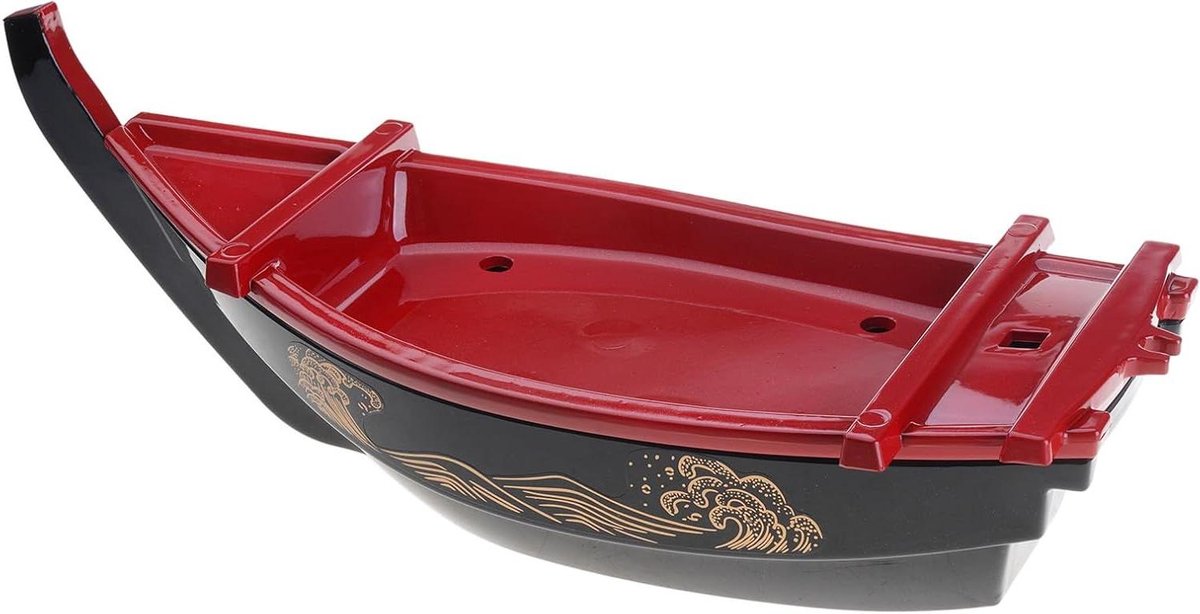 Sushi Serveerbord - Sashimi Schaal - Eten Presenteren - Schepvorm - 34.5 cm - Rood