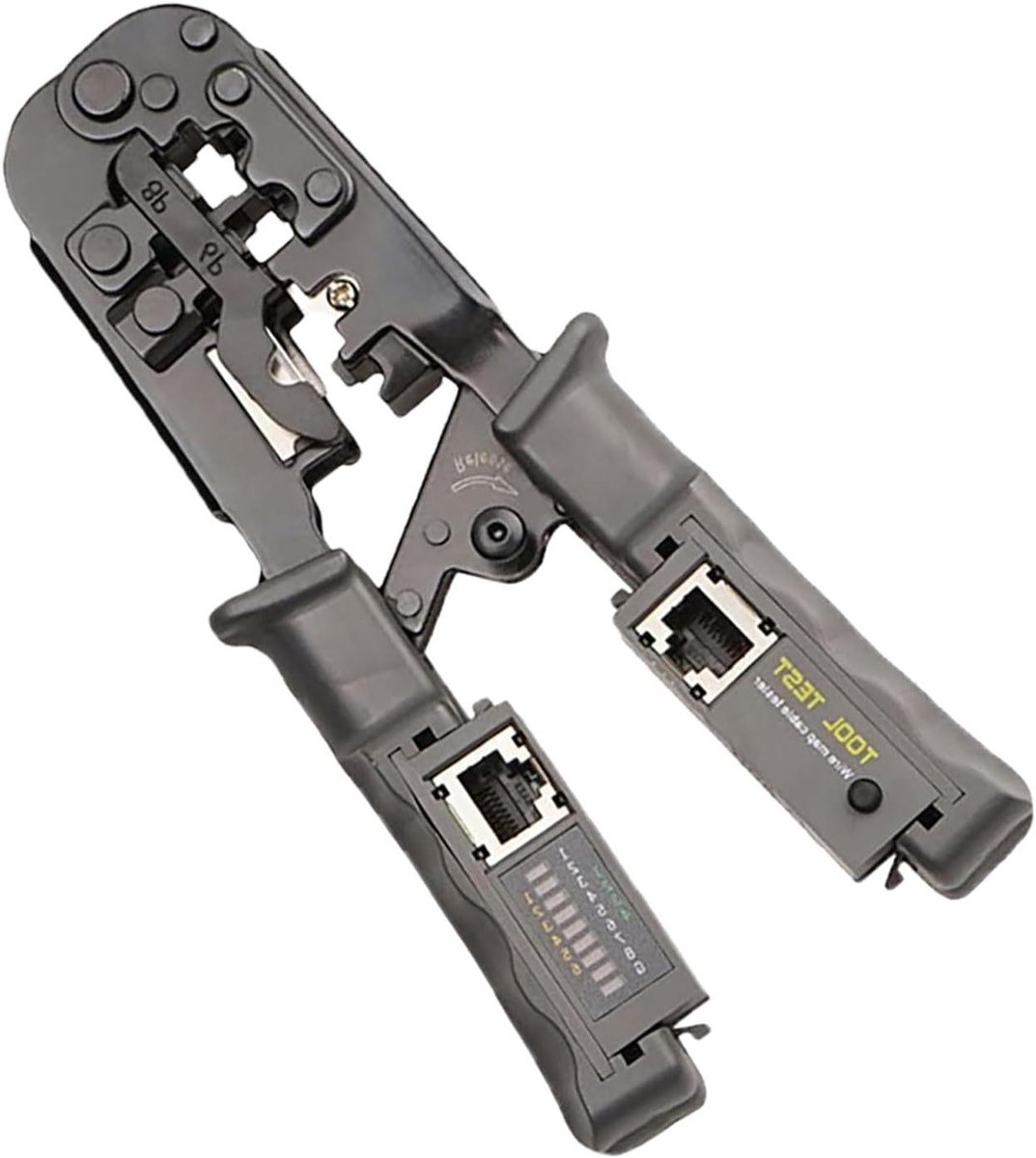Krimptang Kabels - Netwerktang Stripper - Draad Verbinden - 4-in-1 Veelzijdigheid - 19 cm - Zwart