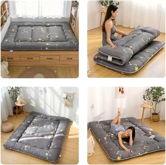 Japanse Vloermatras - Oprolbare Futon Tatami - Logeren Kamperen - Ergonomisch Ontwerp - 120 x 200 cm - Kleur — afbeelding 4