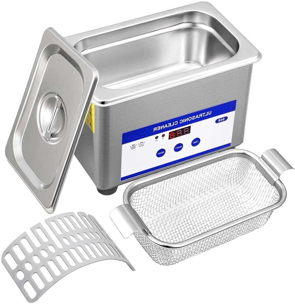 Ultrasoon Reiniger - Sieradenreiniger Brillenreiniger - Snel Reinigen - Hoge Frequentie 40KHZ - 800ml Tank - Zilver