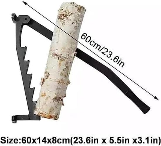 Handmatige Houtklover - Houtversnipperaar Splijtwiggen - Haardhout Maken - Moeiteloze Hefboomwerking - 60 x 14 x 8 cm - Zwart — afbeelding 2