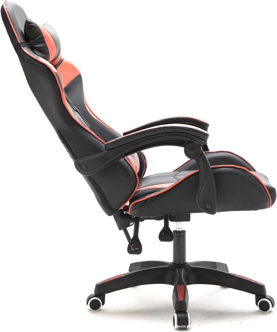 Gamestoel Racing - Bureaustoel Gamen - Comfortabel Zitten - Ergonomisch Ontwerp - 128 cm Hoog - Rood Zwart — afbeelding 3
