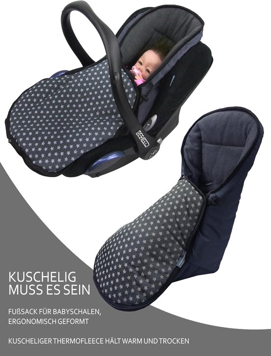 Baby Voetenzak - Winterzak Kinderwagen - Baby Vervoeren - Waterafstotend Materiaal - 75 x 40 cm - Sterren Olijf — afbeelding 4