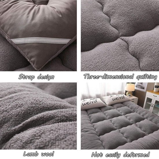 Japanse Futonmatras - Vloermatras Opvouwbaar - Comfortabel Slapen - Draagbaar en Veelzijdig - 180 x 200 cm - Bruin — afbeelding 2