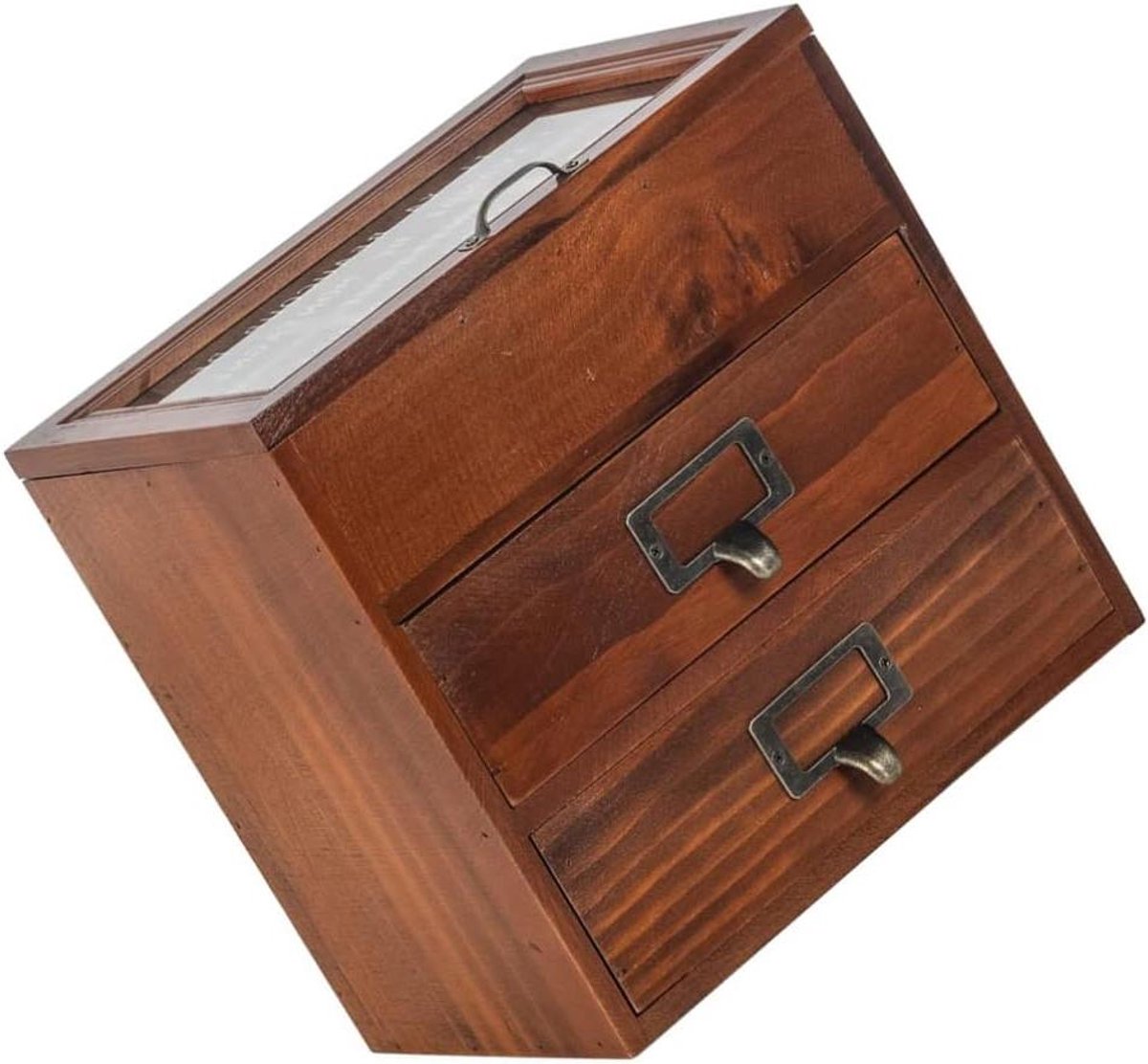 Houten Sieradenkist - Opbergdoos Lade - Sieraden Organiseren - Piraten Schatkist Design - 24 cm - Lichtbruin