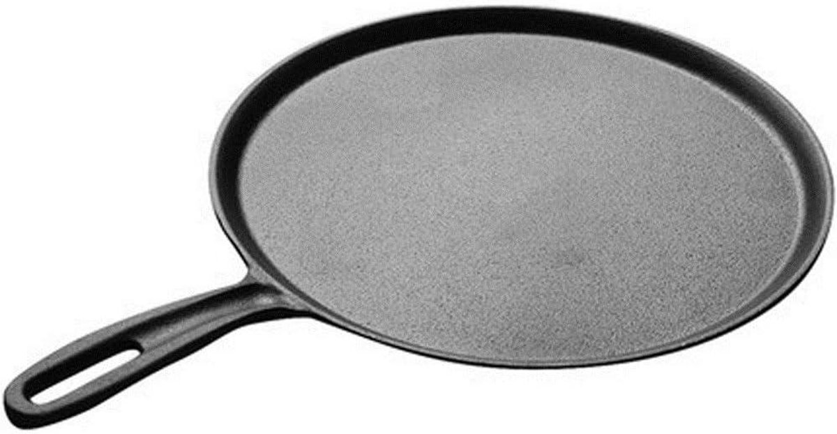 Gietijzeren Pan - Koekenpan Wok - Pannenkoeken Bakken - Uniforme Warmteverdeling - 28 cm - Zwart
