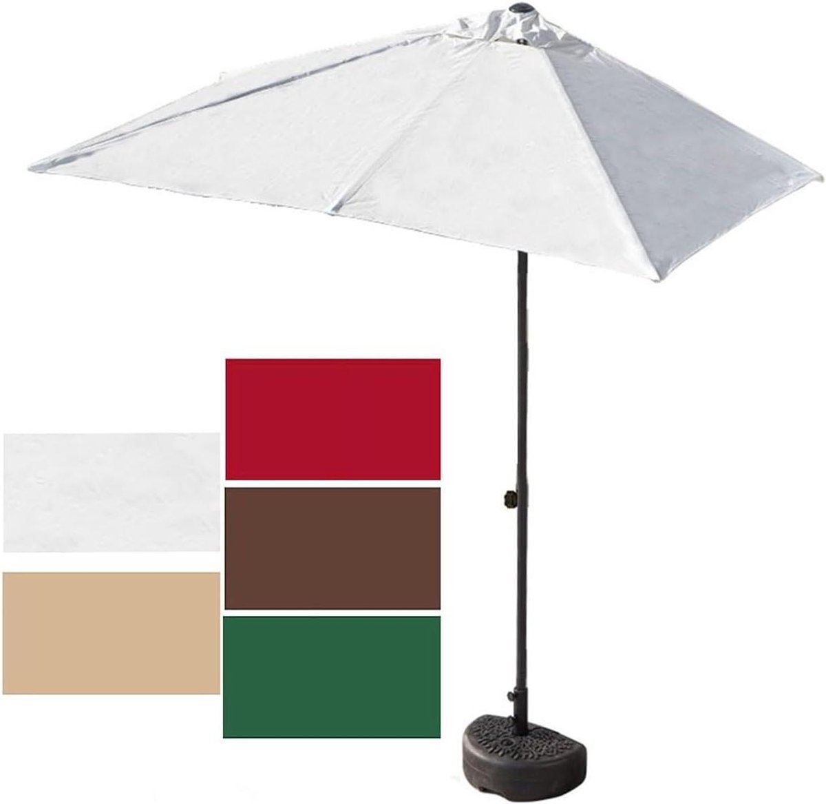Verstelbare Half Parasol - Rechthoekige Luifel - Buiten Zonnen - Stalen Frame - 2.5m - Rood