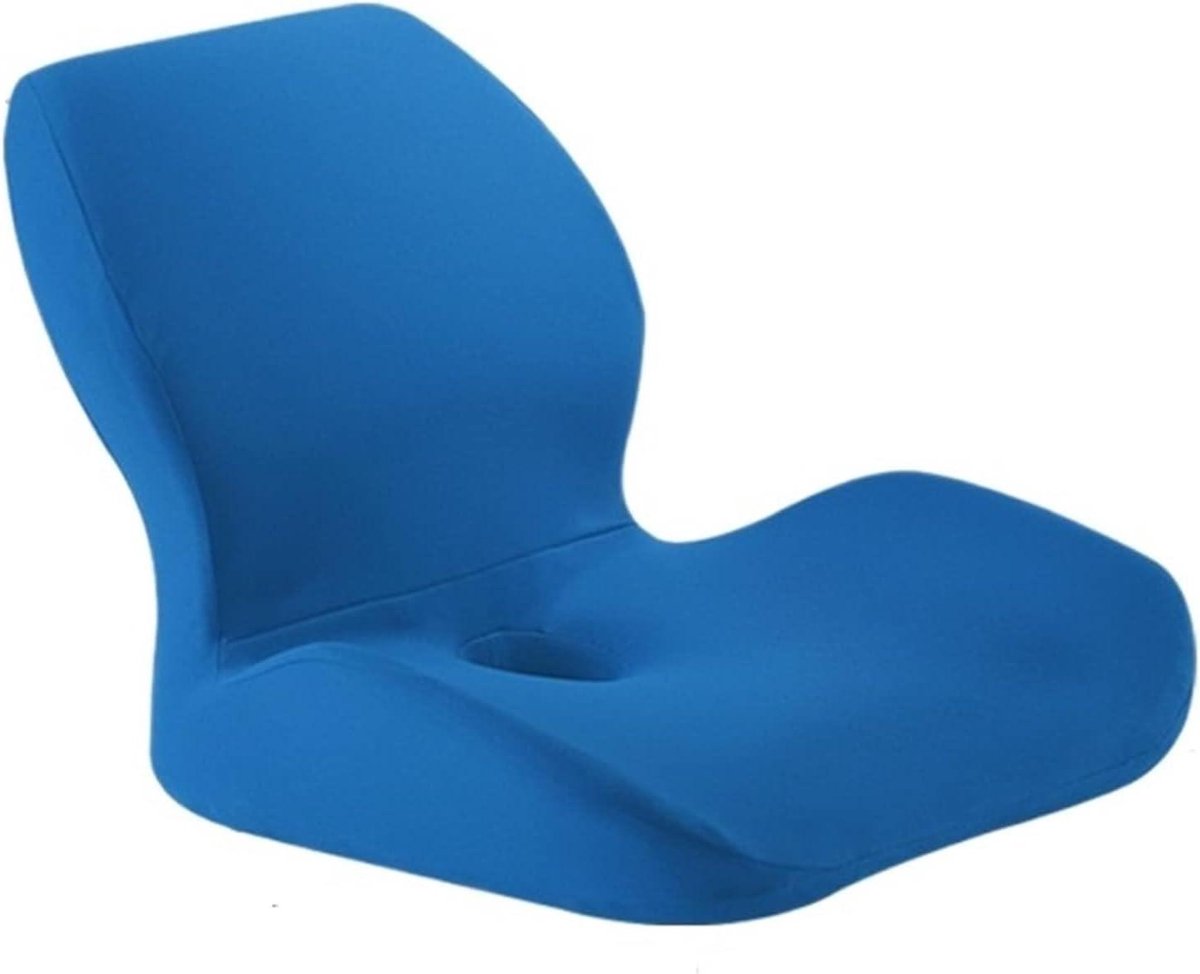 Traagschuim Zitkussen - Autostoel Kussen - Comfortabel Zitten - Ergonomische U-vorm - 45x41x35cm - Blauw