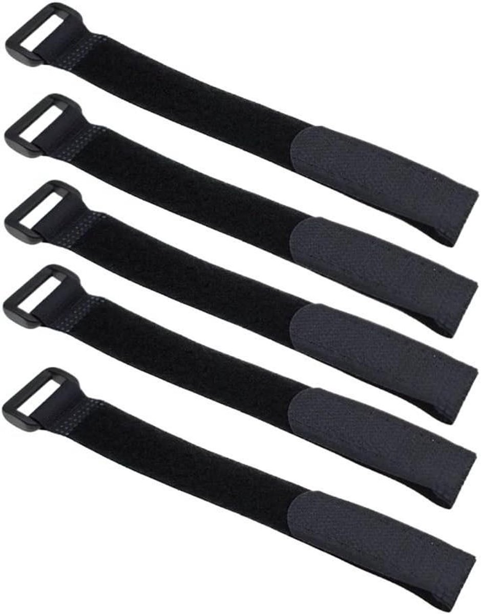 Batterij Sjorbanden - Kleine Riemen - Accu Bevestigen - Antislip Ontwerp - 15 stuks - Zwart
