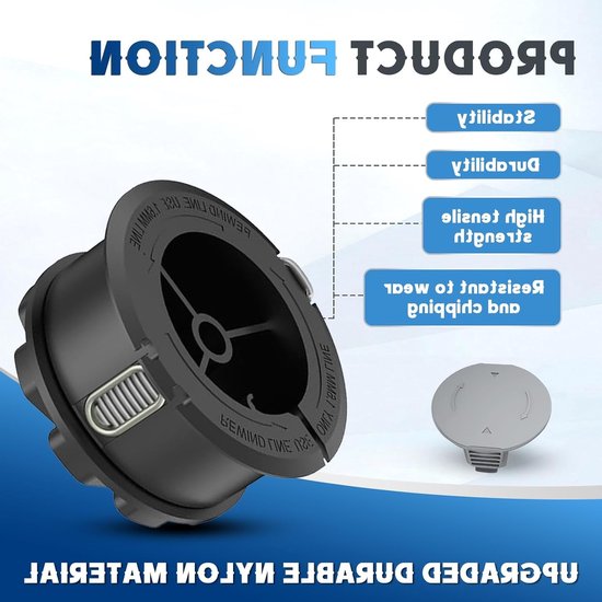 Set van 3 Vervangende Grastrimmer Draadspoelen voor Bosch, Diameter 1.65 mm, 6.1 m, Inclusief Spoelcover, Tuinaccessoires, Grasmaaier Onderdelen, Tuinonderhoud — afbeelding 3