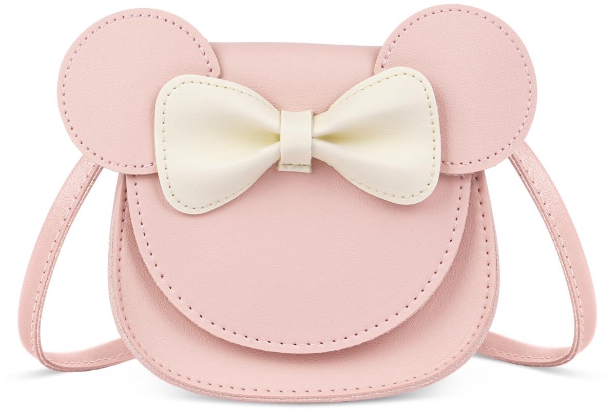Dailygoody - Mini Messenger Bag - Schoudertas voor meisjes - Roze met strik - PU materiaal - Geschikt voor kinderen - Hobo stijl