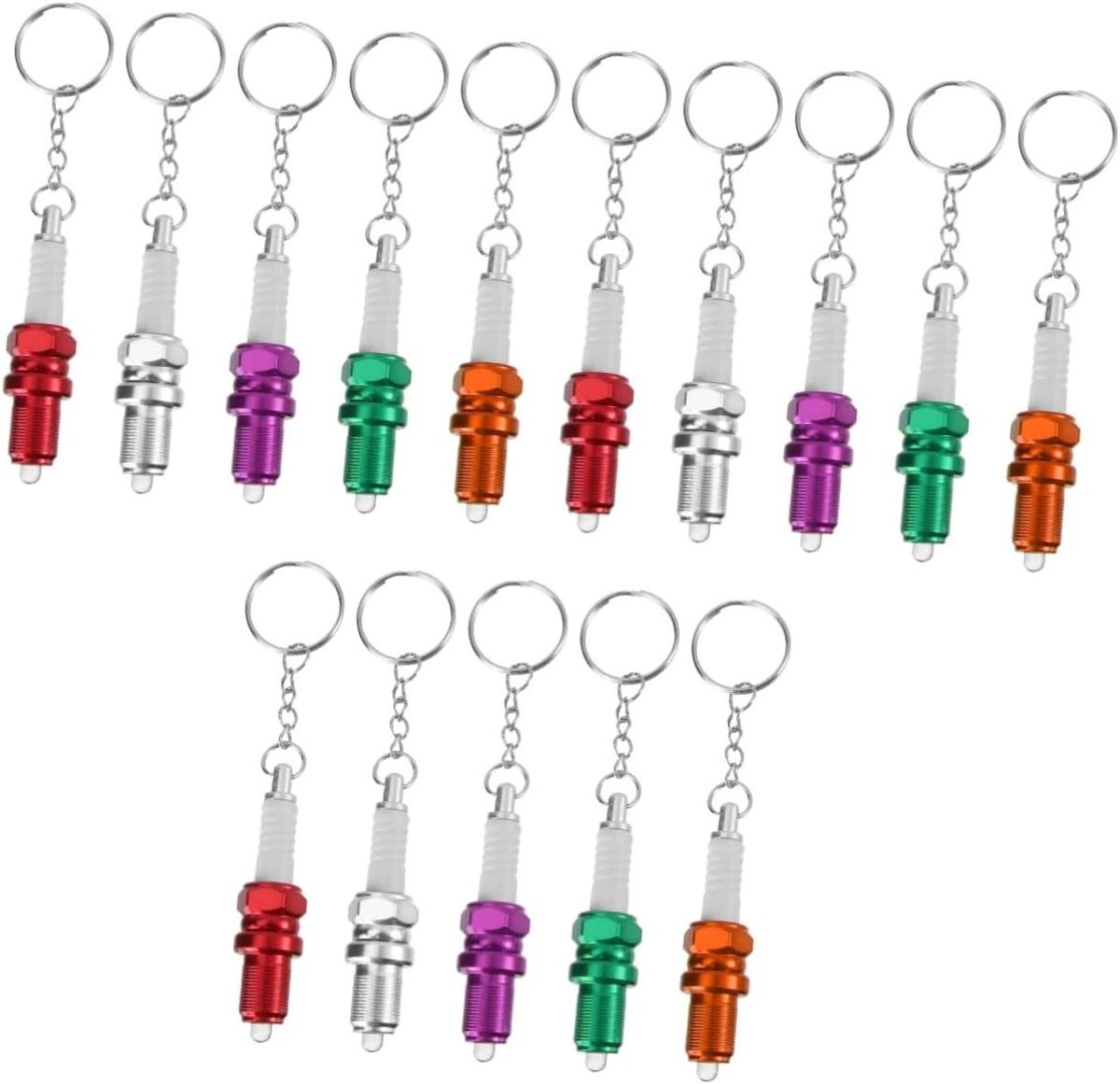 Bougie Sleutelhanger - Creatieve Ring - Tas Hangen - Met LED Lampje - 15 Stuks - Multicolor