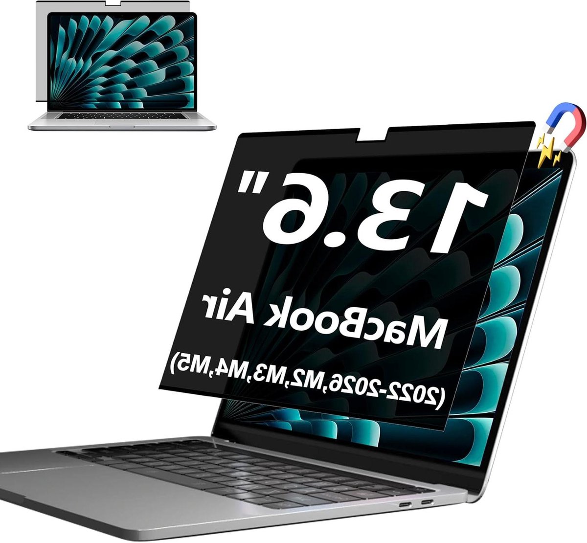 Magnetisch Privacyscherm - Privacyfilter Laptop - Bescherming Gegevens - Magnetische Bevestiging - 136 Inch - Mat Zwart