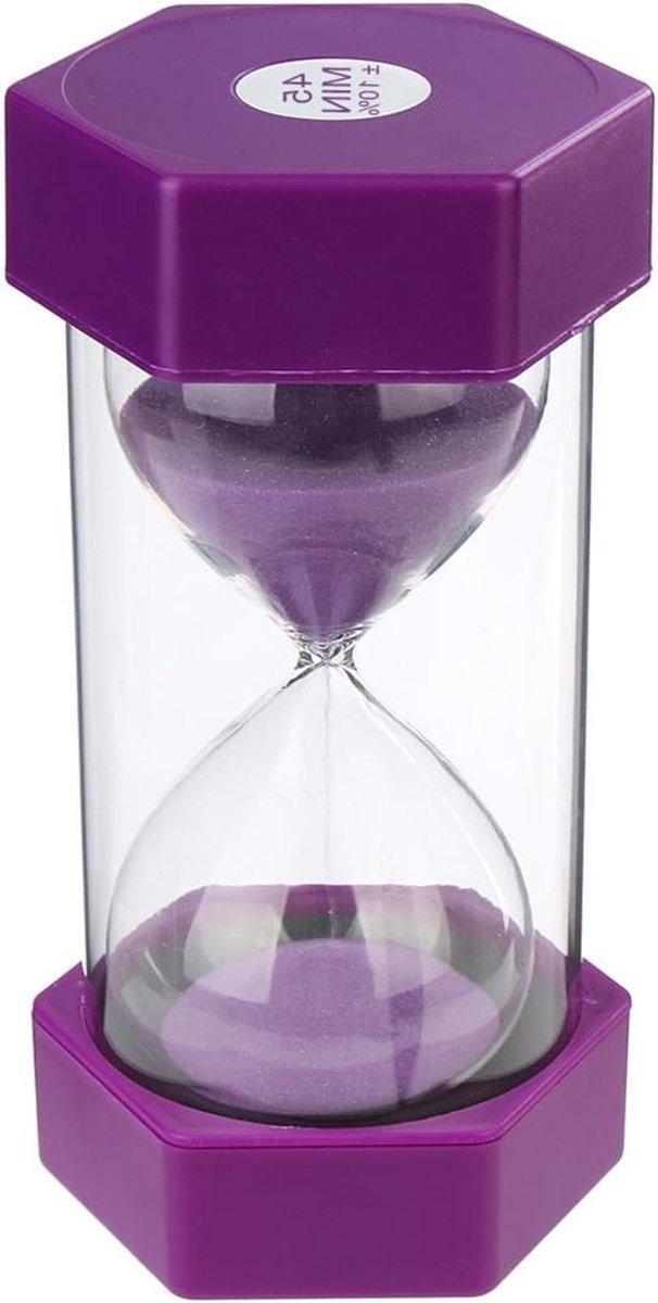 Zandloper Klok - Tijdmeter - Koken Bakken - Valbestendig Ontwerp - 16 cm - Paars