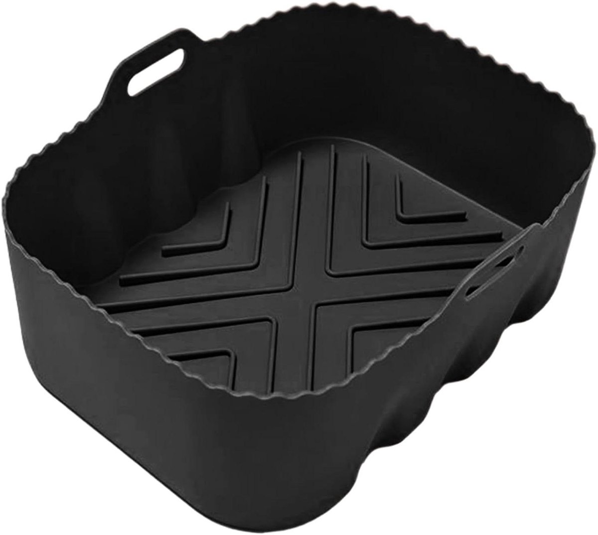Airfryer Bakvorm - Siliconen Liner - Gemakkelijk Koken - Herbruikbaar Anti-aanbak - 20 cm - Zwart