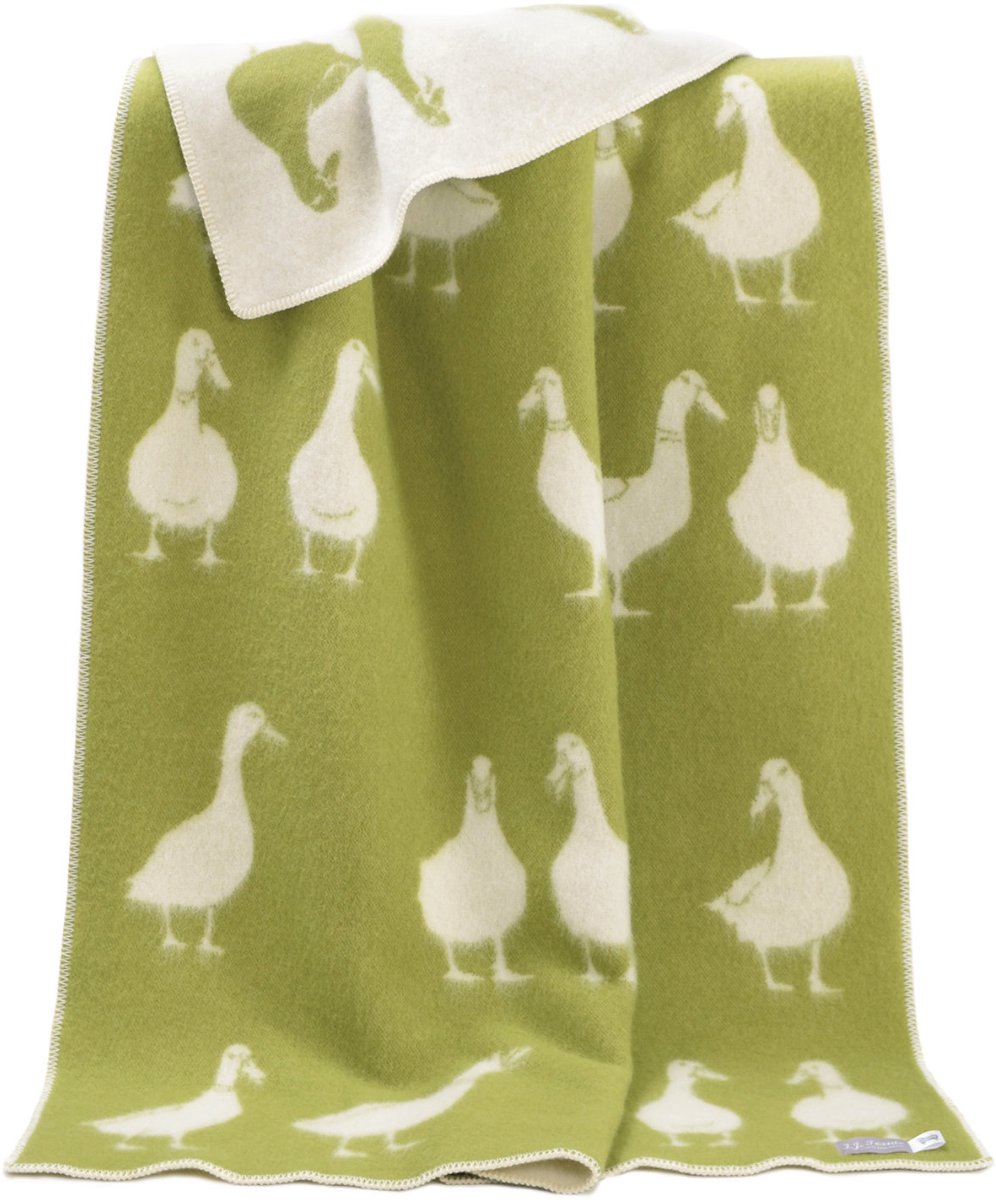 JJ Textile Wollen Deken - DUCK (Groen) 130x180cm - Made in UK