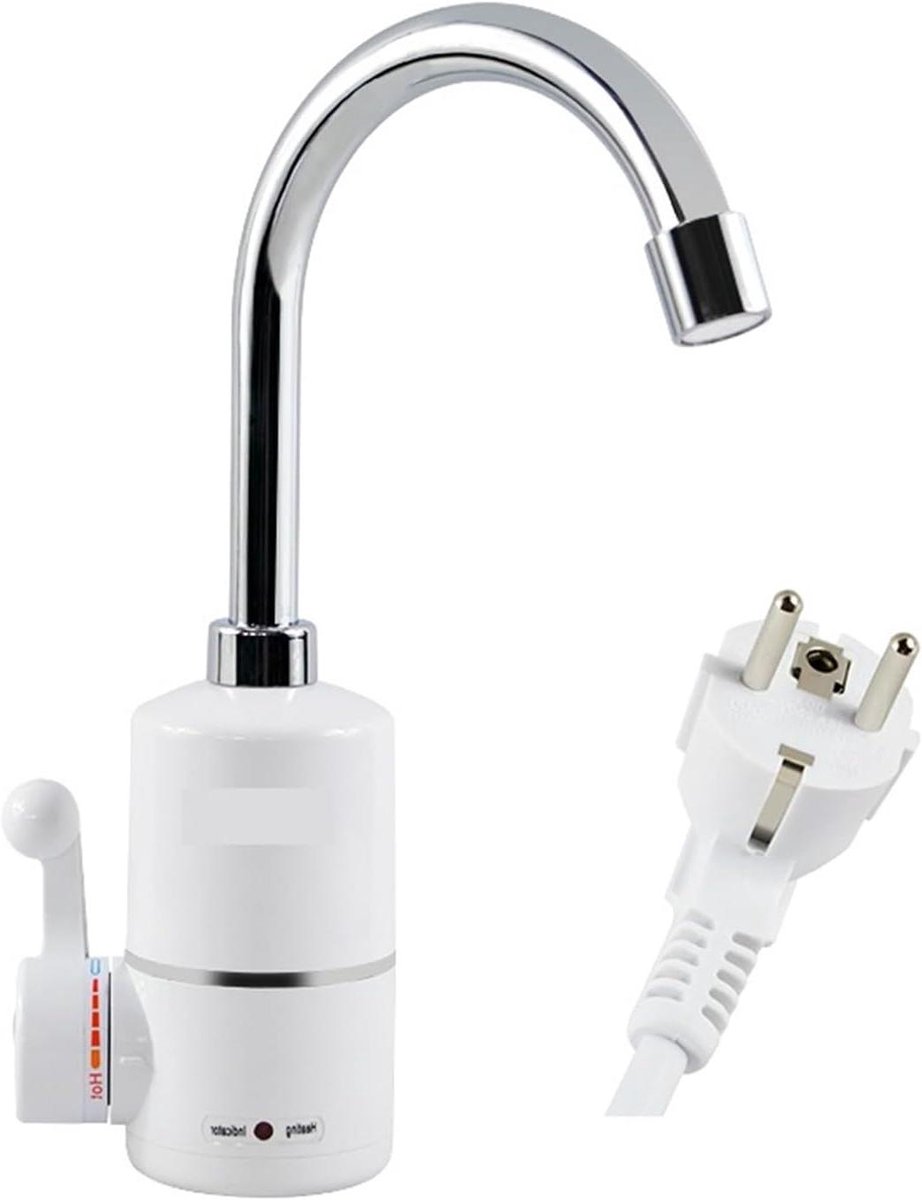Elektrische boiler kraan - Direct warm water - Keuken gebruik - Direct verwarmen - Compact design - Zilver