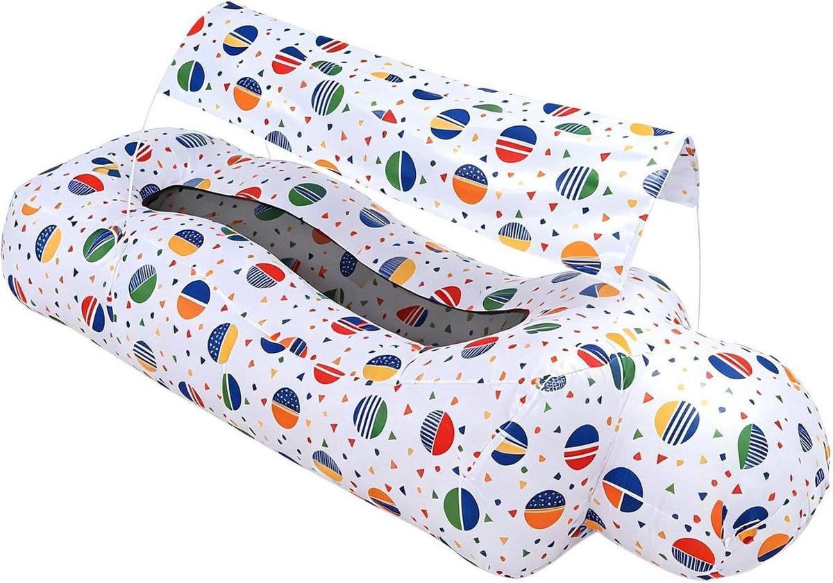 Opblaasbaar ligbed - 74,8 inch buitenligstoel | Ontspanningsstoel Geïntegreerd Zonnescherm - Zonnebank Zee Camping Zwembad Tuin Polyester Draagbaar Lichtgewicht