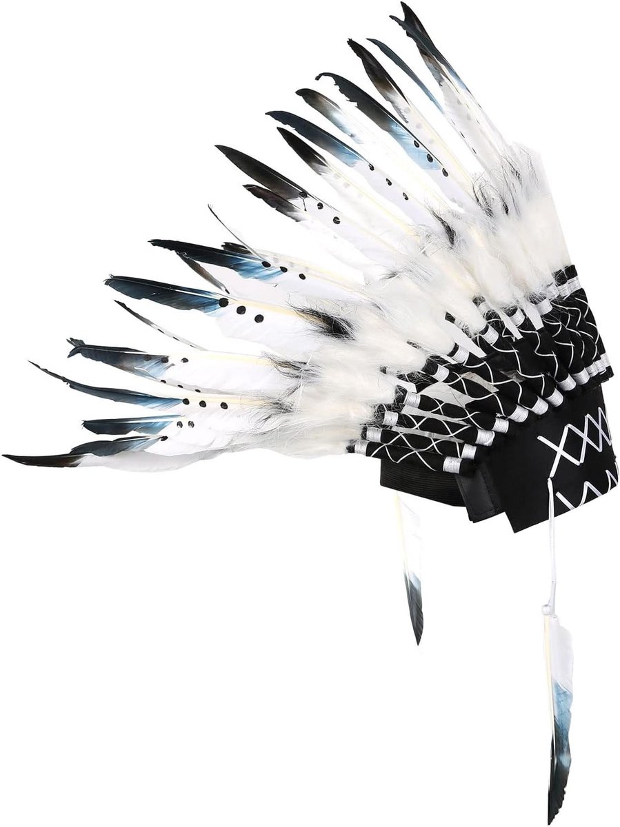 Volwassen indianen hoofdtooi in traditionele stijl voor feesten en fotoshoots, kleurrijke accessoires