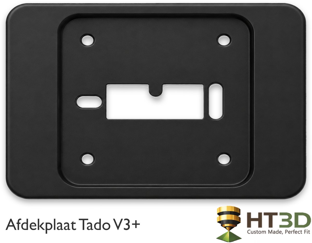 Afdekplaat Tado V3+ - Zwart -Tado Thermostaat - Kamerthermostaat - Thermostaat - Muurplaat - Afdekraam - Grondplaat - Houder - HT3D