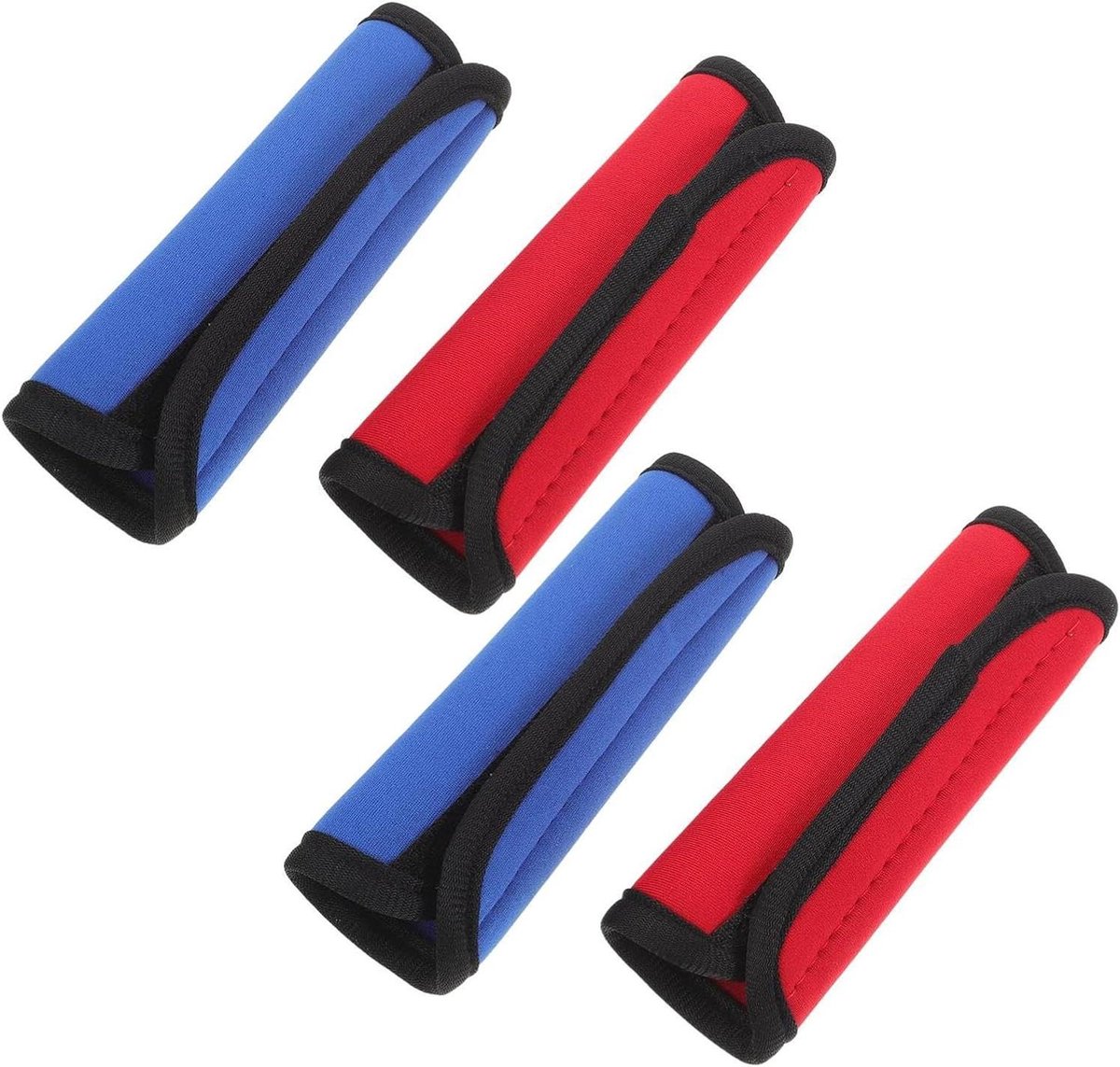 Anti-slip Gym Grips - Beschermhoezen Handvatten - Fitness en Reizen - Eenvoudig Verwisselbaar - 4 Stuks - Rood Donkerblauw