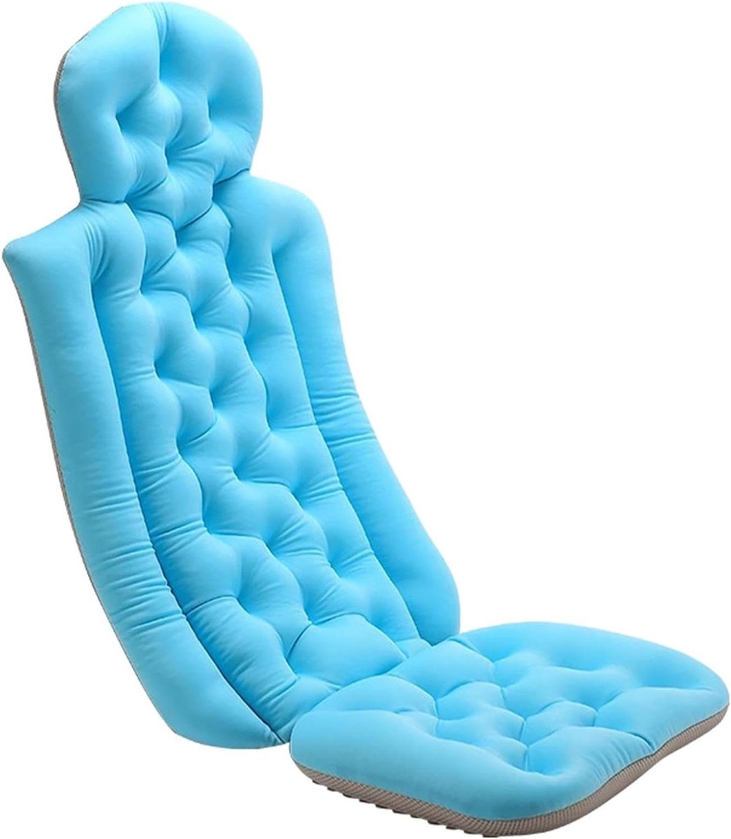 Badkussen Lichaam - Badkussen Bad - Ontspannen Baden - Ergonomisch Ontwerp - 39x32x76cm - Blauw