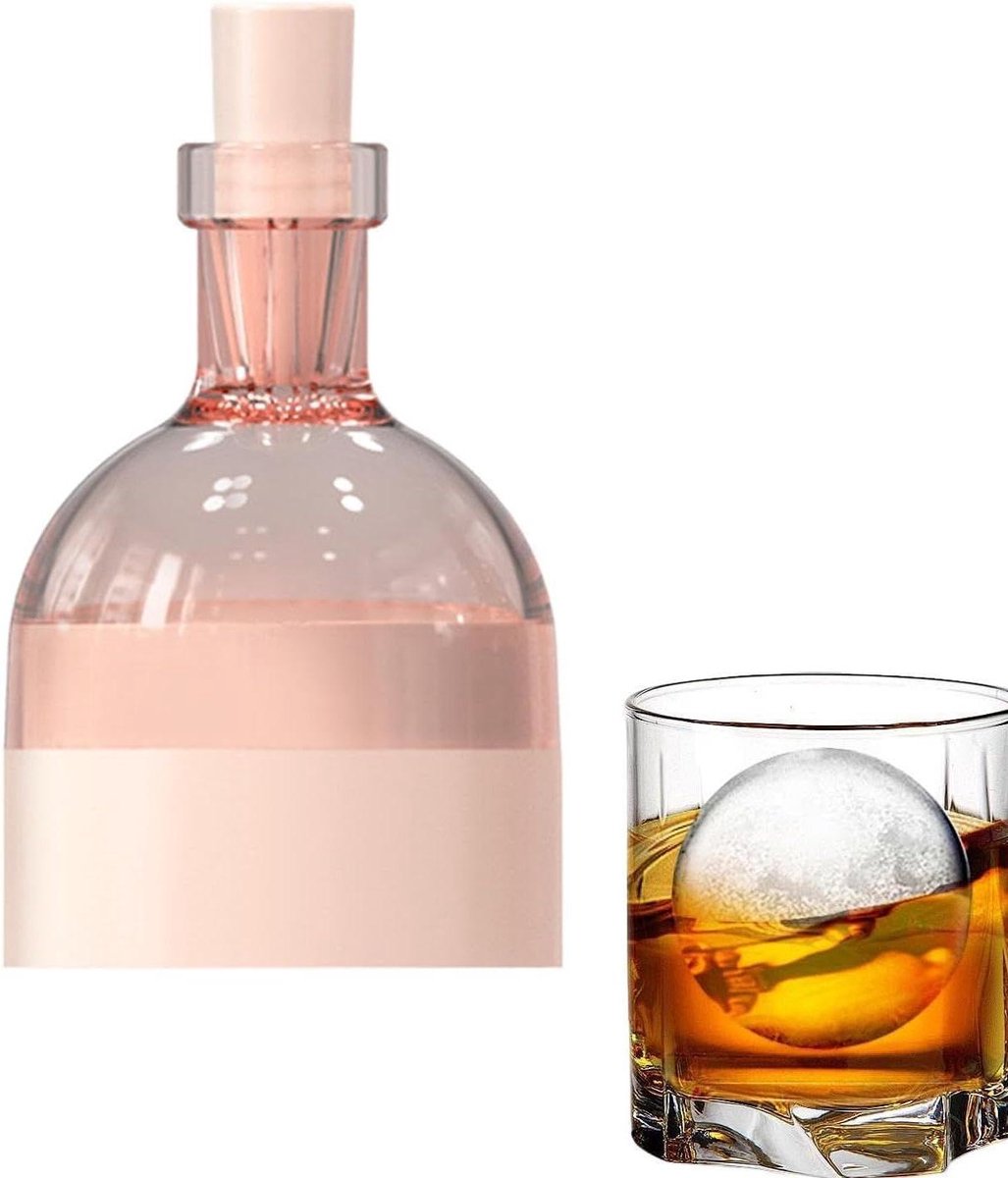 IJsbal Gietvorm - IJsbal Mal - Dranken Koelen - Wijnfles Vorm - 11 cm Hoog - Roze