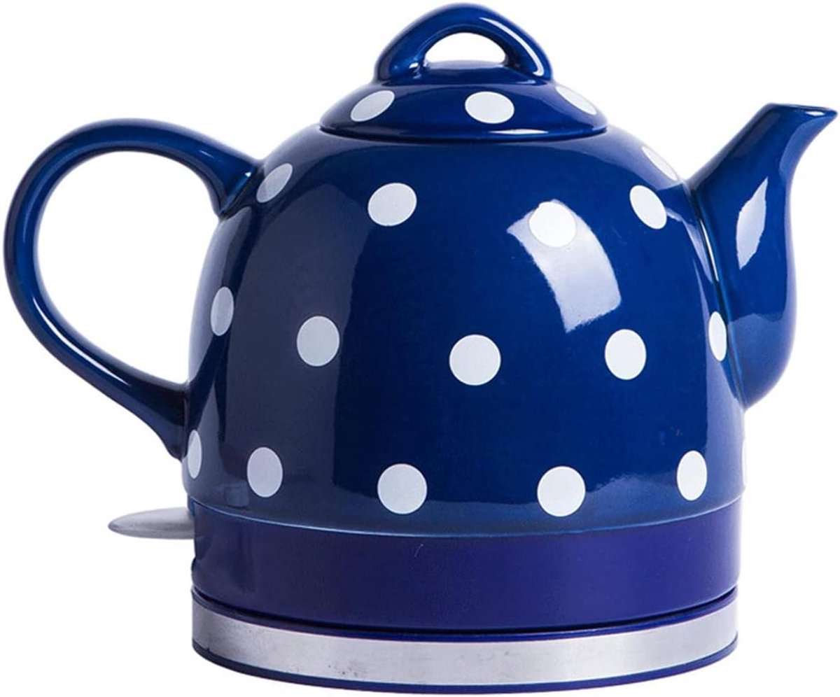 Elektrische Waterkoker Draadloze Theepot Snel Water Koken Keramisch Materiaal 1 Liter Blauw