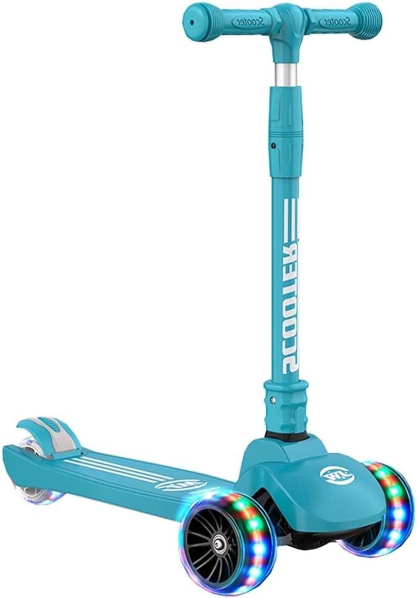 Kinderscooter - Driewieler step - Buiten spelen - Knipperende wielen - Verstelbaar 65-80cm - Groen