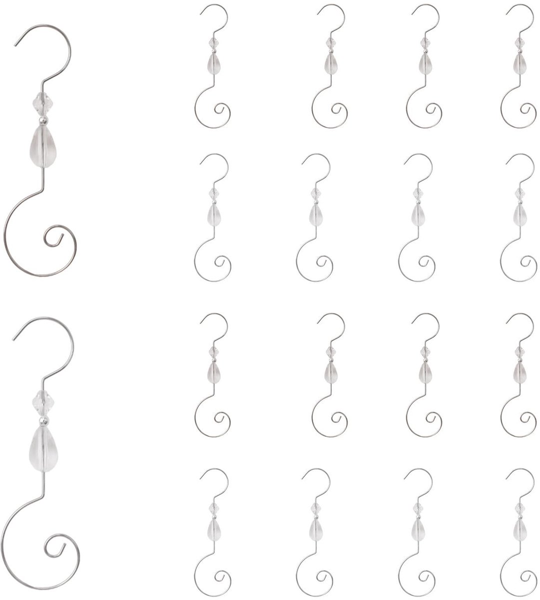 Dailygoody - Kerst Ornament Haken - Metalen Haken - Duurzaam - Zilver - S-vormige Hangers - Perfect voor Kerstdecoratie - 30 Stuks