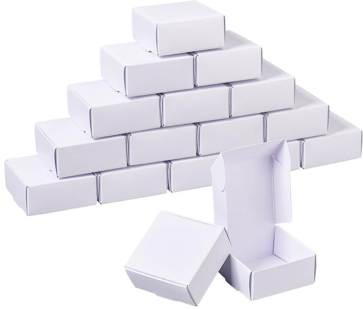Dailygoody - Mini Kartonnen Dozen - 100 Stuks - Witte Cadeau Dozen - Kleine Verpakking - Sieraden Dozen - Perfect Voor Feestdagen