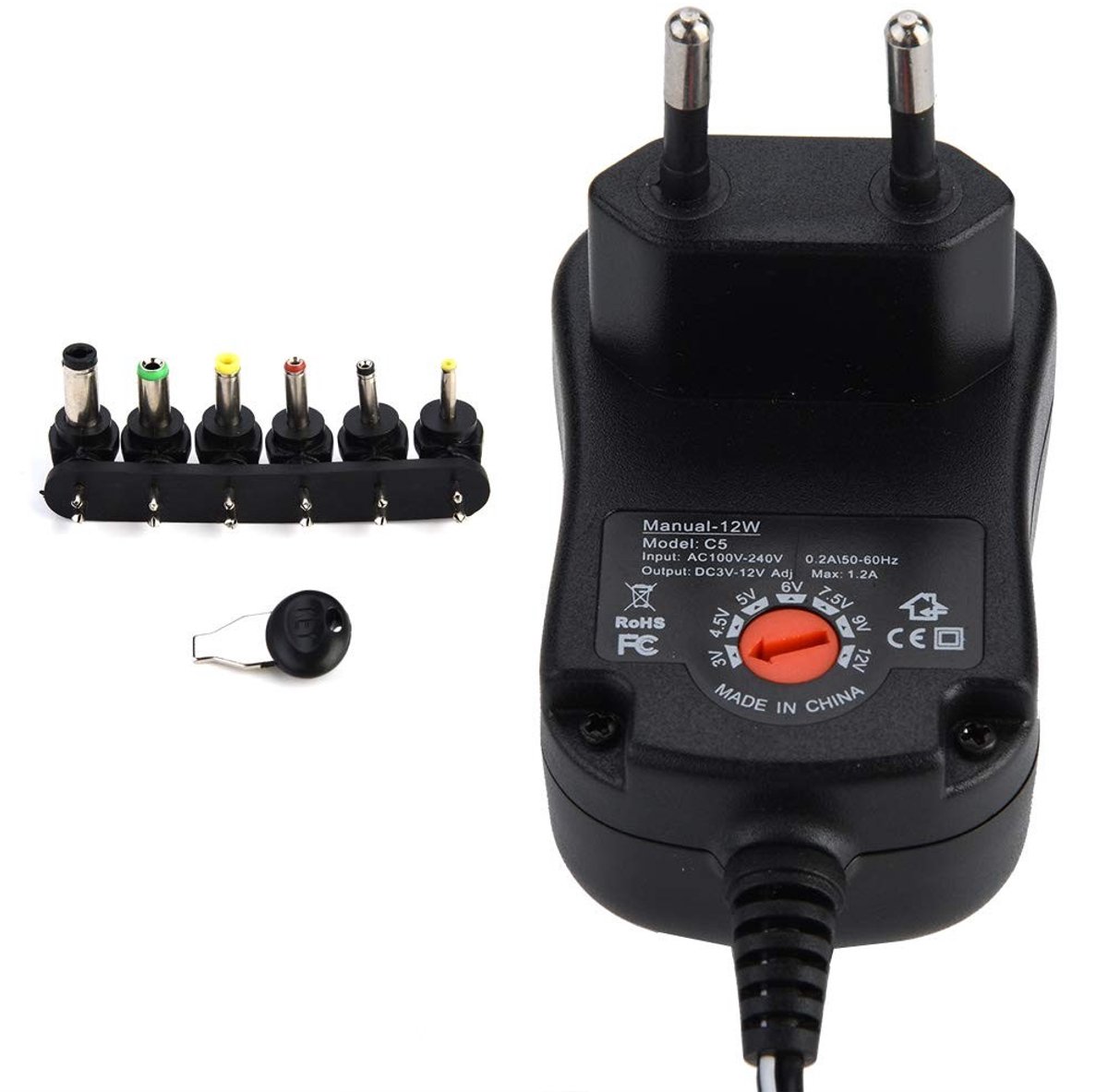 Dailygoody - Voeding - 4 5 Volt Adapter - Betrouwbare Stroomvoorziening - Compact Formaat - Instelbare Spanning - Desktop en Randapparatuur
