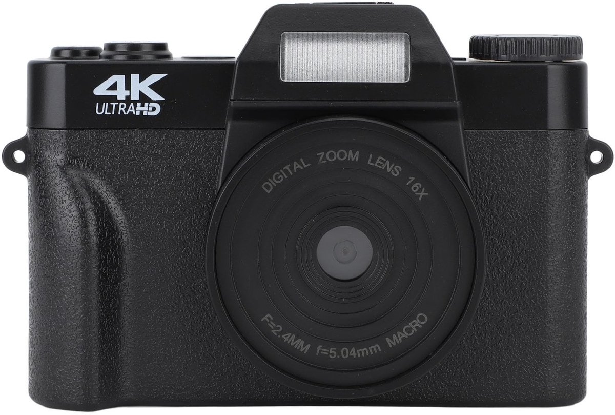 Dailygoody - 4K digitale camera - Vlogging-camera met autofocus - Lichtgewicht en compact - 48 MP met 16-voudige zoom - Geschikt voor volwassenen - In