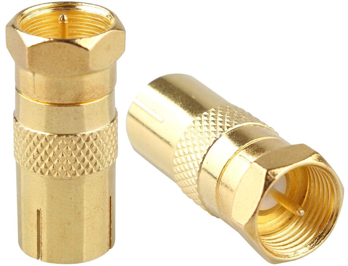 Set van 2 Coaxiale TV Antenne Couplers voor Bidirectionele Verdeling en Aansluiting van TV Apparatuur met F Connector en RF Coaxiale Converter