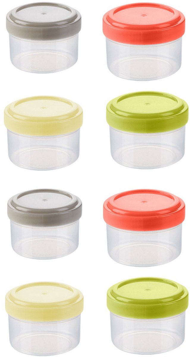 Mini-opbergdoosjes met deksel – 8-delige set mini-kruidenpotjes – sauspotjes – herbruikbar