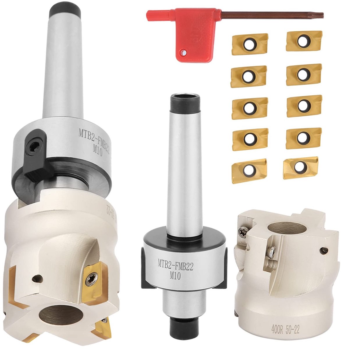 Dailygoody - OmGoods - Dailygoody - Vlakfrees-set - CNC-freesgereedschap - Hoogwaardige prestaties - 400R-50-22 - Geschikt voor staalmateriaal - Inclusief wisselplaten - Voo...