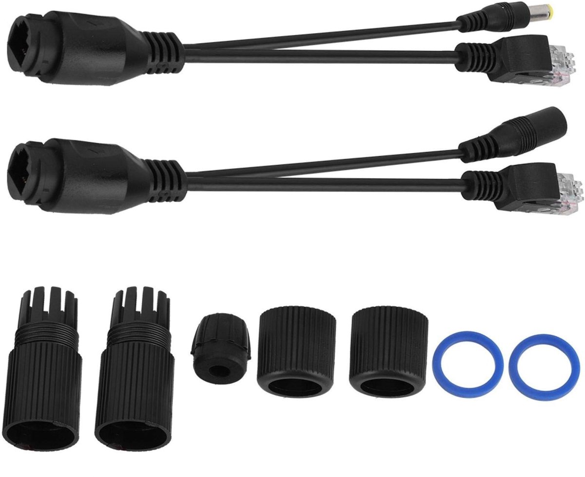Dailygoody - POE-splitter - passieve POE-adapter - waterdicht - 12V voeding - ideaal voor IP-camera's - converter niet-POE-apparaten