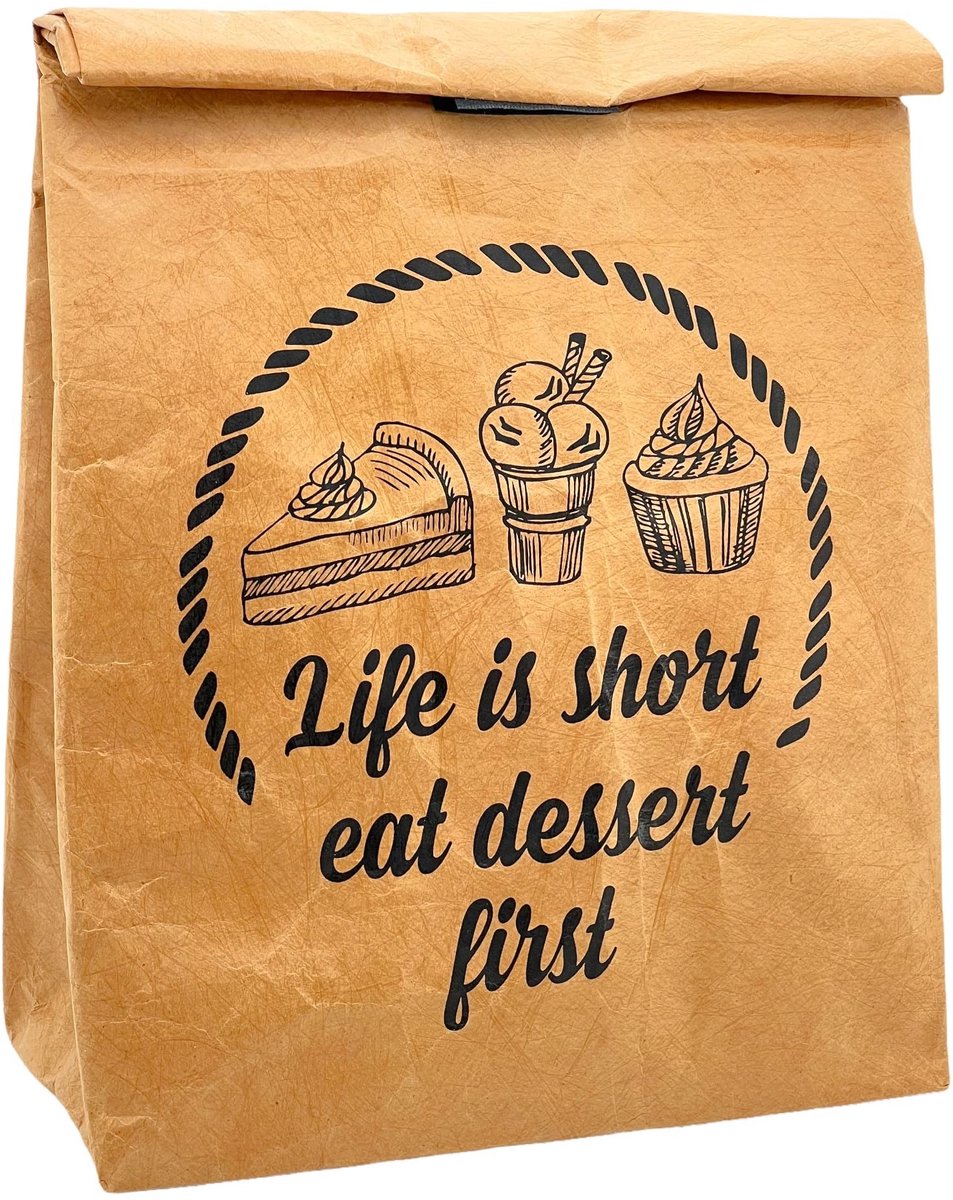 Dailygoody - Pauzebroodtas - Thermische tas - Bruin - Koeltas - Ideaal voor werk en school - Houdt voedsel warm of koel