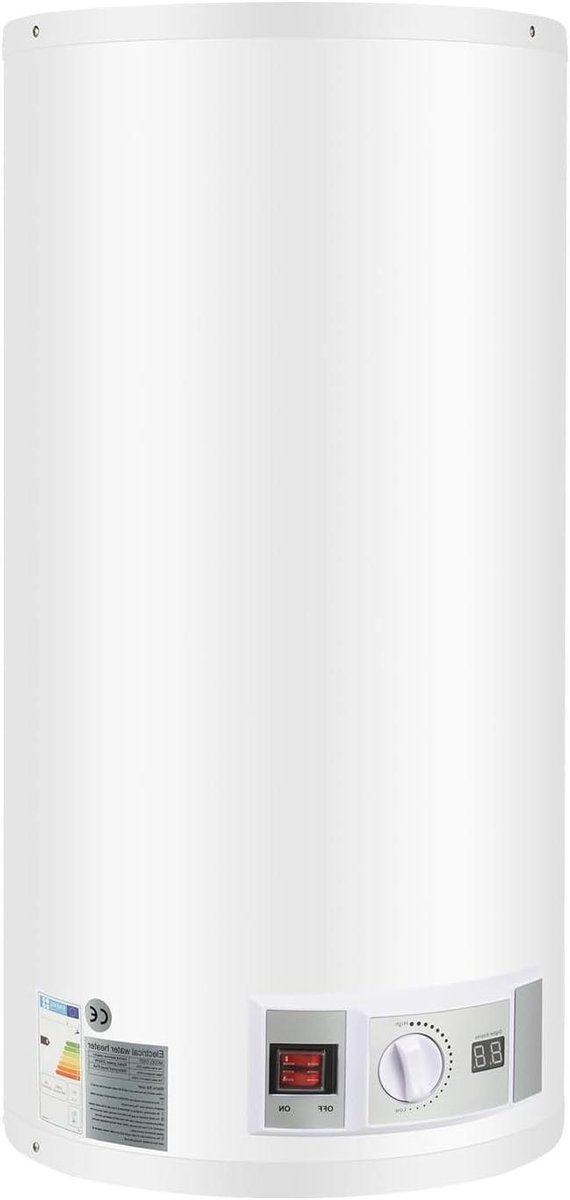 Doorstroomboiler Elektrisch - Warmwaterboiler Wandmontage - Direct Warm Water - Roestvrijstalen Verwarmingsbuis - 50 Liter - Wit