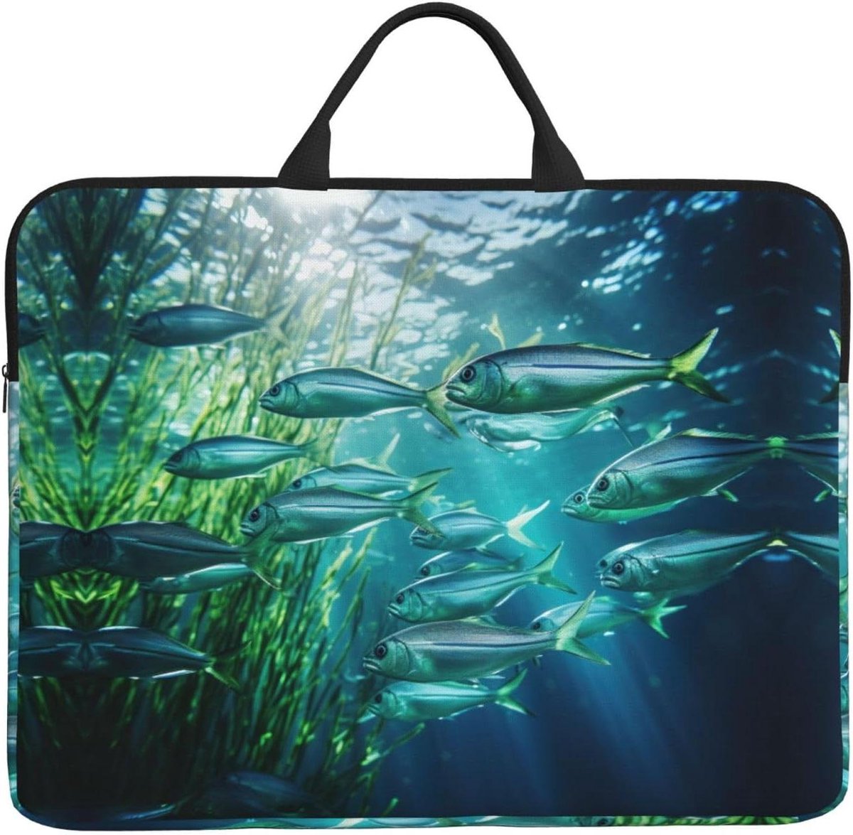 Laptophoes - Computertas Laptoptas - Reizen Beschermen - Waterprint Design - 14 inch - Zwart