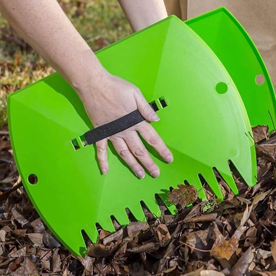 Tuinhandharken - 2 bladeren schepjes handharken - tuin- en tuinschepjes handharken - Ergonomische grip bladeren, gazon puin prullenbak pick-up gereedschap, handharken, voor snelle pick-up van Taloit — afbeelding 4