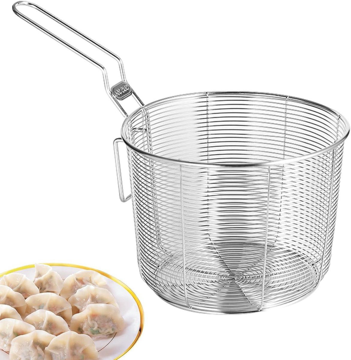 Frituurmand RVS - Frietmandje Afvoermand - Frituren en Serveren - Fijne Lekgaten - XL - Zilverkleurig