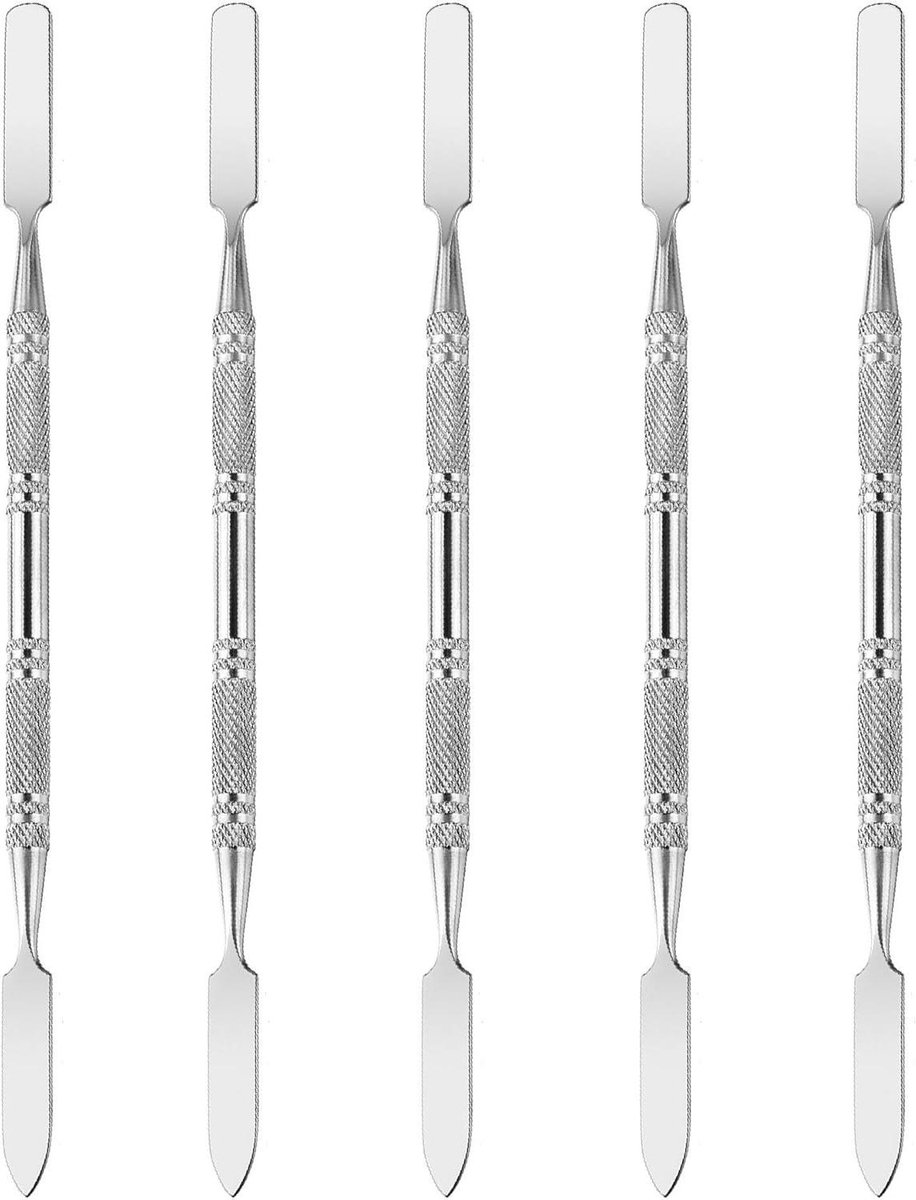 Make-up Spatels - Mengers Palet - Make-up Mengen - Dubbele Punten - 16 cm - Zilver