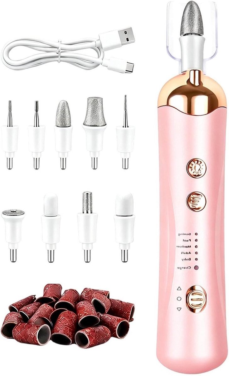 Elektrische Nagelfrees - Nagelmachine Set - Manicure Thuis - Draagbaar Draadloos - 21.7 x 13.7 x 4.6 cm - Wit