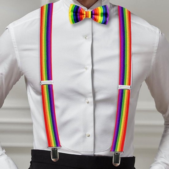 Set van 2 Y-vormige Steunen en Strikken met Metalen Clips, Verstelbare Strikken en Armwarmers voor Jongens en Meisjes, Feestelijke Kleurrijke Accessoires — afbeelding 3