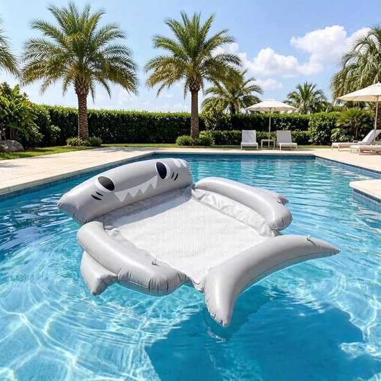 Opblaasbare Zwembadvlotters - Zomerbedden Vlot - Ontspannen op water - Ergonomische steun - 120x125cm - Grijs — afbeelding 2