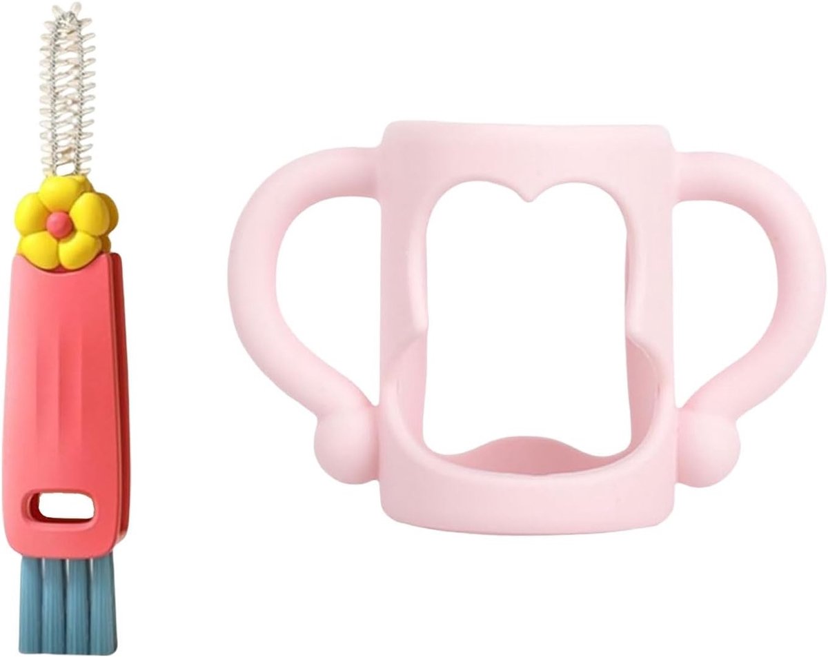 Ergonomische, antislip siliconen handvatten voor babyflessen 0-6 maanden, eenvoudig te installeren, ideaal voor zelfstandig drinken en grip