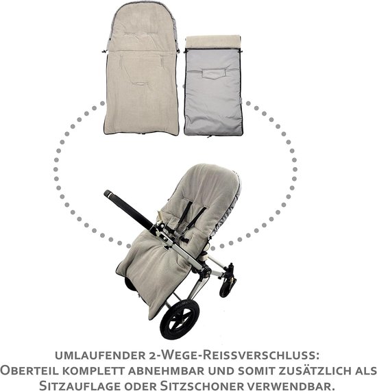Wintervoetenzak - Kinderwagen zak - Warmte buiten - Waterafstotend - 108 cm - Lichtblauw — afbeelding 4