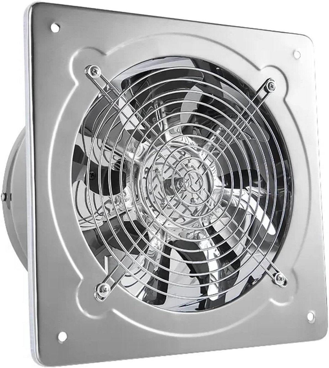 Buisventilator - Afzuigventilator - Lucht Afvoeren - Terugslagklep - 15 cm - Zilverkleurig