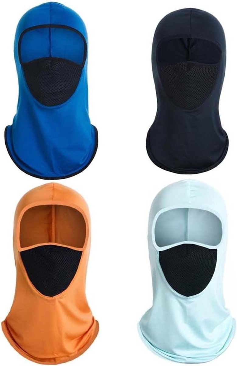 4x Gezichtsmasker - Hoofdband - Buitenactiviteiten - UV Beschermend - One Size - Zwart